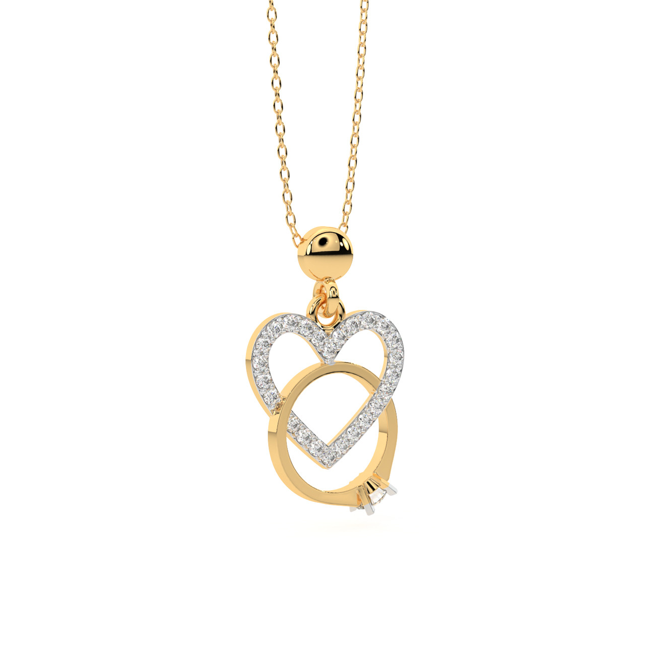 Heart Connection Diamond Pendant